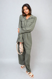 Oversized Long Sleeve Belted Button Down Top and Trouser Co-ord Set