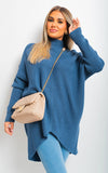 Turtle Neck Longline Knitted Jumper