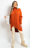 Turtle Neck Longline Knitted Jumper