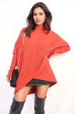 Turtle Neck Longline Knitted Jumper