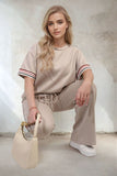 Contrast Stripe Top and Wide Leg Trouser Co-ord Set