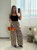 Leopard Print Wide Leg Trouser