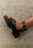 Buckle Detail Chunky Strappy Ankle Strap Sandals