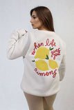 Lemon Graphic Long Sleeve Knitted Jumper