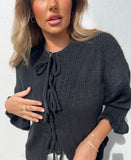 Tie Front Detail Chunky Knit Jumper