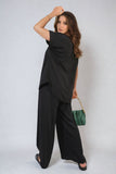 V-Neck Top and Wide Leg Trousers Co-ord Set