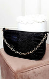 Croc Print Shoulder Bag