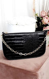 Croc Print Shoulder Bag