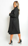 Button Detail Belted Trench Coat