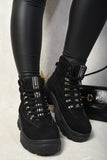 Chunky Lace-Up Platform Ankle Boots