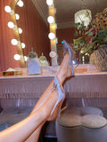 Sling Back Bow Knot Detail Pointed High Heels