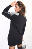 Embellished Shoulder Knitted Jumper