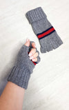 Fingerless Gloves with Stripe Detail