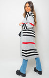 Oversized Long Striped Knitted Cardigan