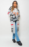 Oversized Long Striped Knitted Cardigan