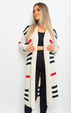 Oversized Long Striped Knitted Cardigan