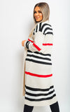 Oversized Long Striped Knitted Cardigan