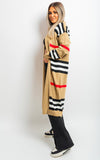 Oversized Long Striped Knitted Cardigan