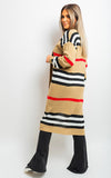 Oversized Long Striped Knitted Cardigan