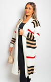 Oversized Long Striped Knitted Cardigan