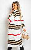 Oversized Long Striped Knitted Cardigan