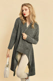 Open Front Long Back Knitted Cardigan