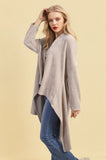 Open Front Long Back Knitted Cardigan