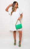 V Neck Tiered Smock Dress