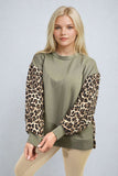 Leopard Print Long Sleeve Knitted Jumper