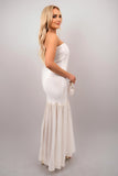 Strapless Tulle Bottom Maxi Dress