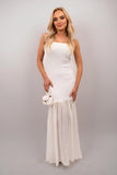 Strapless Tulle Bottom Maxi Dress
