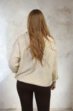 Back Heart Print Knitted Hoodie