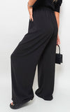 Drawstring Gathered Waist Wide Leg Trouser