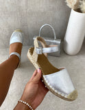 Closed Toe Ankle Strap Espadrille Sandals