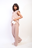 Ruffle Trim Top and Wide Leg Trouser Co-ord Set