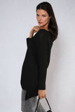 Long Back Knitted Long Sleeve Jumper