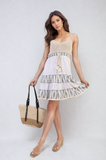 Strappy Crochet Tassel Detail Tiered Mini Dress