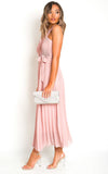 Pleated Crossover Maxi Dress