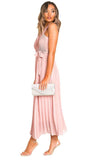 Pleated Crossover Maxi Dress