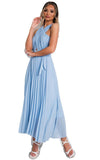 Pleated Crossover Maxi Dress