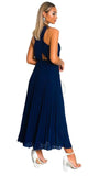 Pleated Crossover Maxi Dress