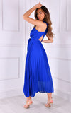 Pleated Crossover Maxi Dress