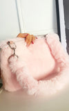 Faux Fur Shoulder Bag with Fluffy Strap