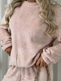 Velvet Long Sleeve Loose Top and Jogger Loungewear Co-ord Set