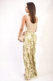 Pleated Wide Leg Floral Print Trousers