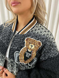 Teddy Textured Bomber Jacket