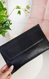 Faux Leather Envelope Clutch Bag