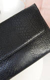 Faux Leather Envelope Clutch Bag