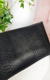 Faux Leather Envelope Clutch Bag