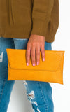 Faux Leather Envelope Clutch Bag